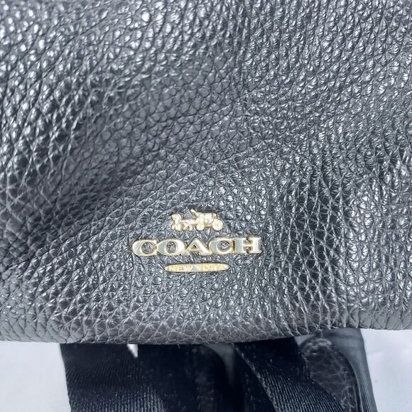 Coach Mini Pebble Leather Backpack Black Gold Hardware Charlie Style Bag Purse - Picture 3 of 9